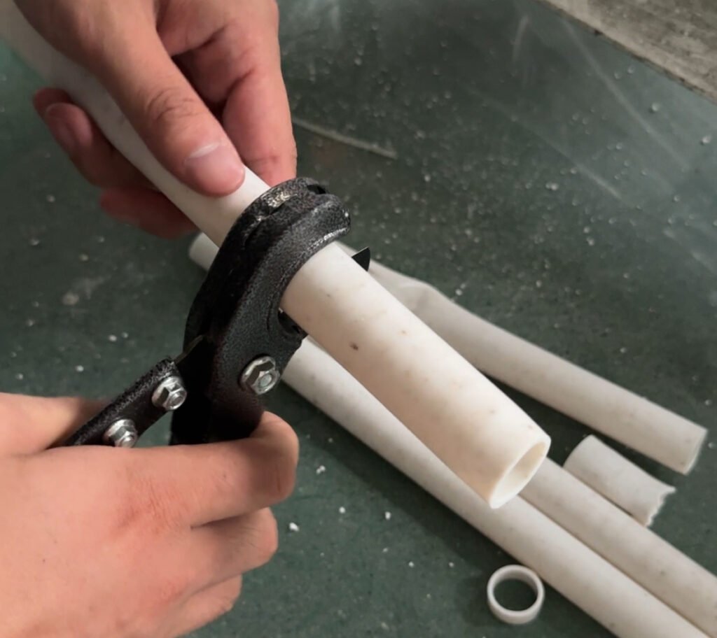 Troubleshooting black spots in PTFE ram extruder production line